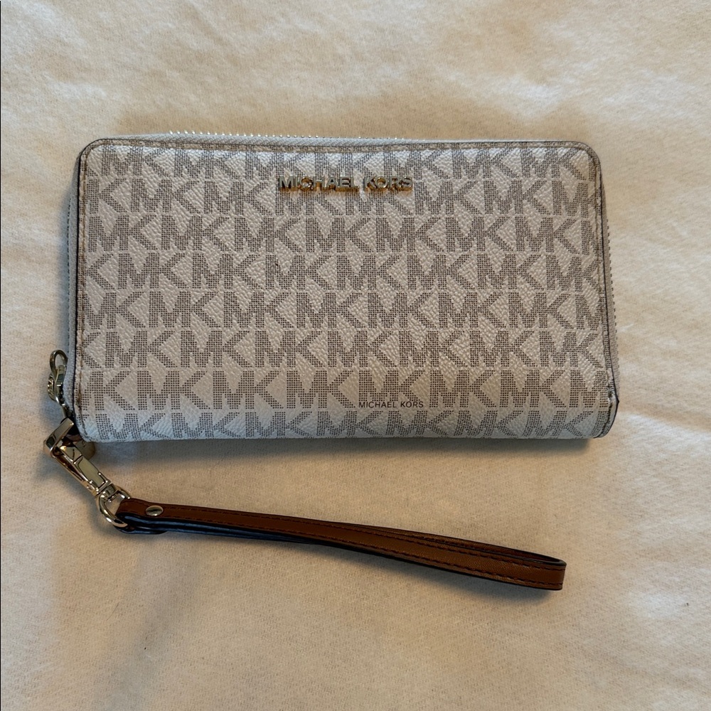 Michael Kors Silver Monogram Wristlet